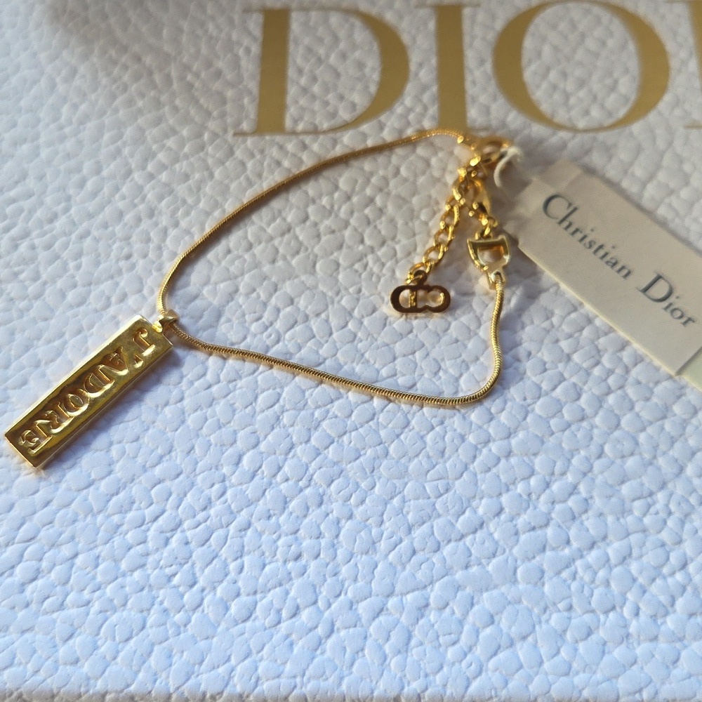 Dior Gold J'adore Charm Barcelet, Dust Bag,‎ Pouch And Box - Picture 3 of 4
